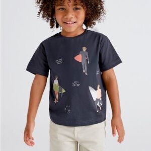 Size 3 Toddler Boys Mayoral Charcoal Surf Adventure Tee